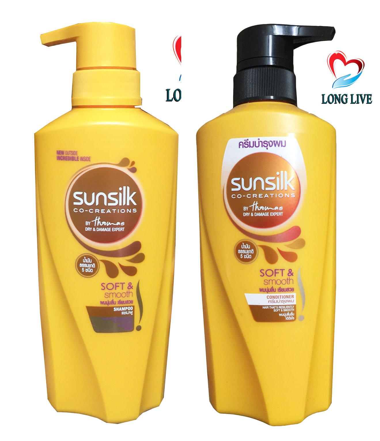 Bộ dầu gội và dầu xả Sunsilk Thái Lan 400ml (vàng)
