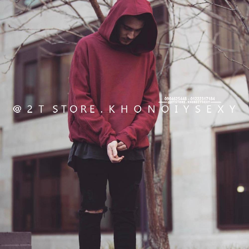 2T STORE ÁO KHOÁC HOODIE NỈ CÓ NÓN TRƠN MÀU ĐỎ 2TAKN08001.jpg