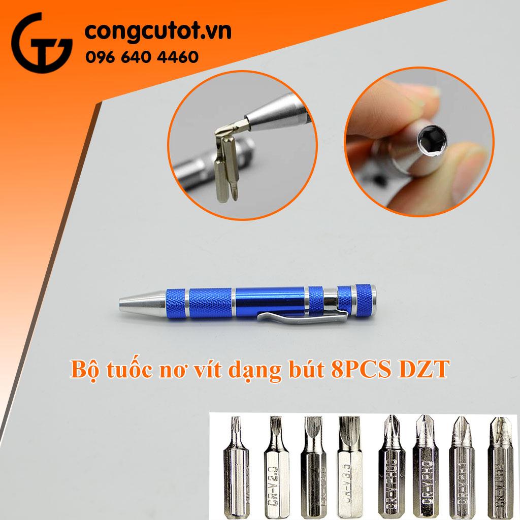 Bộ tuốc nơ vít dạng bút 8 chi tiết DZT - Bút bắt vít đa năng 8 đầu