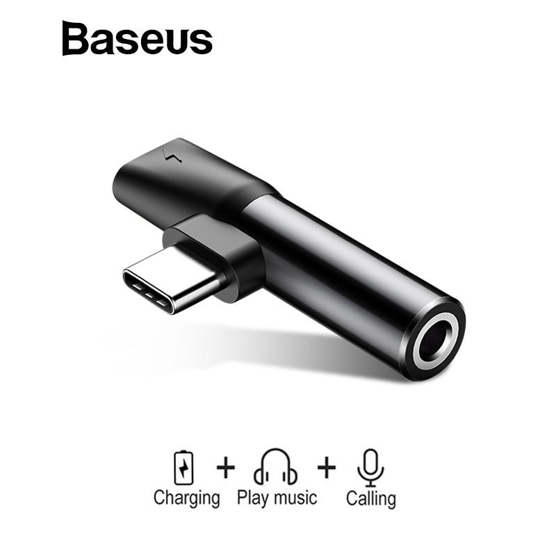 Bộ chia chuyển đổi âm thanh Baseus L41 2 trong 1 Type C ra cổng tai nghe 3.5 mm và cổng sạc cho các loại điện thoại android Huawei P20 Mate 10 Pro , For Xiaomi Mi 6 8 MIX Mix2 Google pixel 2/ Google Pixel 2 XL/HTC/HTC U11( Vừa sạc vừa nghe nhạc)