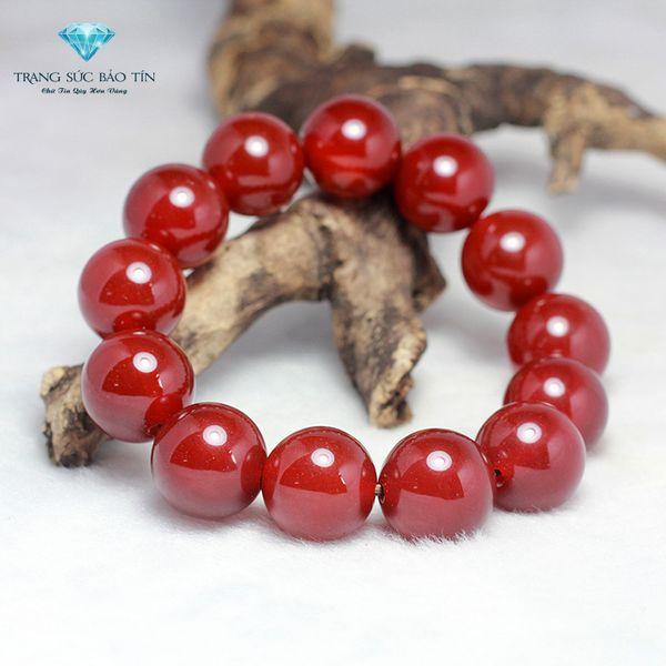 vòng tay  đá mã lão đỏ 12 li