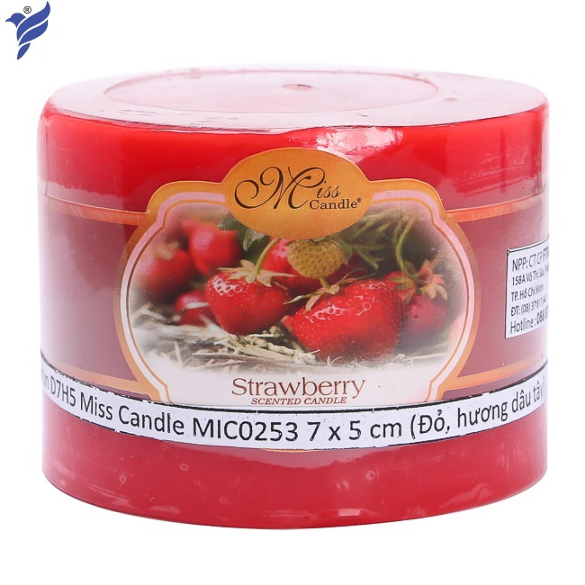 Nến thơm trụ tròn d7h5 miss candle mic0253 7 x 5 cm