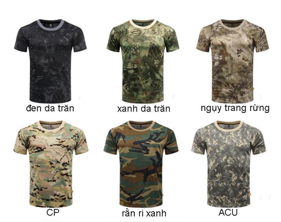 Áo thun hoạt tiết rằn ri, áo phông màu camo xám kỹ thuật số