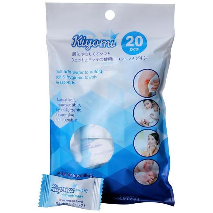 Combo 3 Túi khăn nén đa năng Kiyomi Nhật Bản 20 Viên 22x24cm