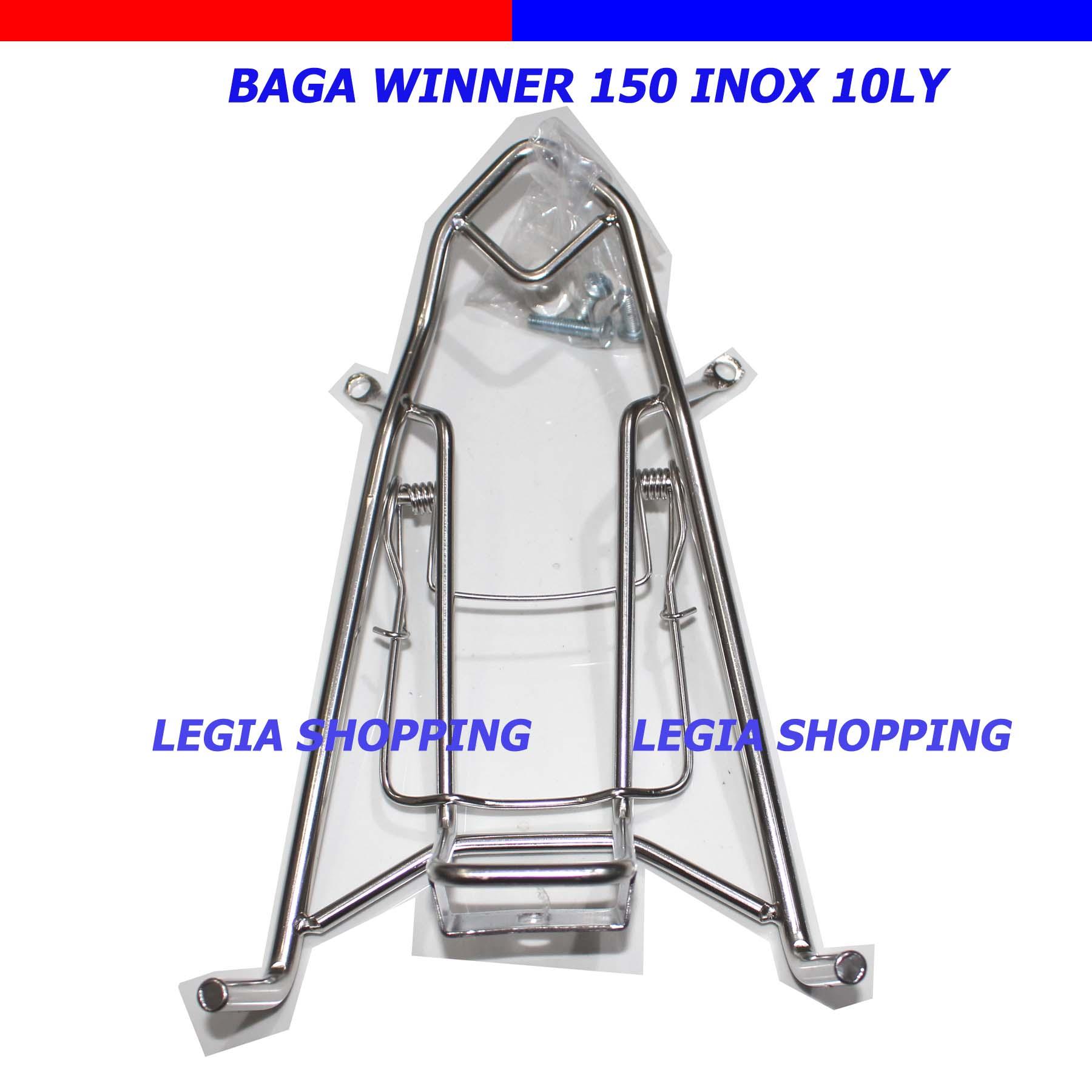Baga inox 10 ly gắn honda winner 150 kiểu mũi thuyền