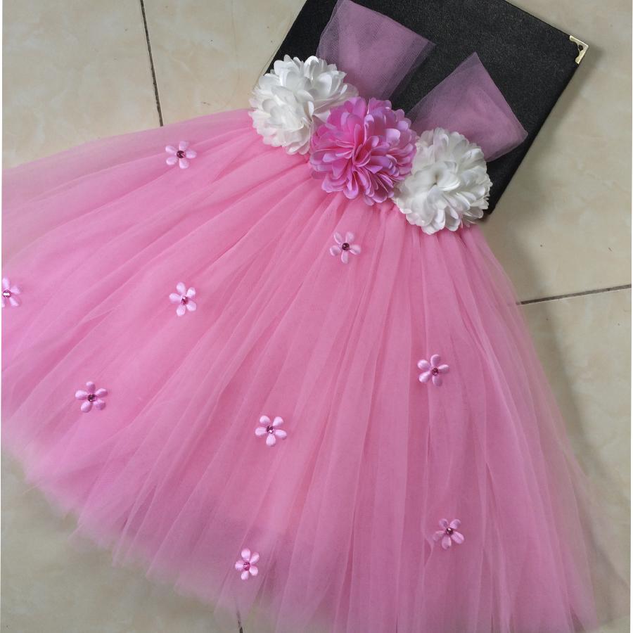 Váy tutu công chúa hồng xù trắng hồng