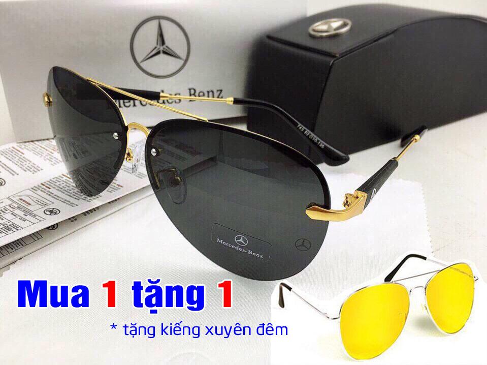 Măt kính nam nữ cao cấp Mercedes-benz+ tặng kính nhìn xuyên đen