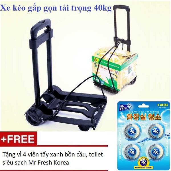 Xe kéo hàng gấp gọn tải trọng 40kg + Tặng 1 vỉ 4 viên tẩy xanh bồn cầu, toilet siêu sạch Mr Fresh Hàn Quốc HH823