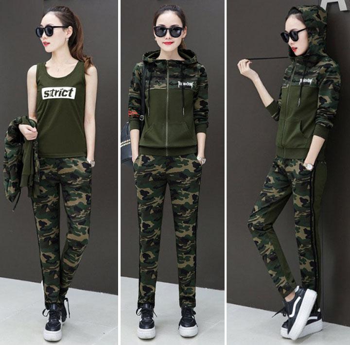 Set 3 bộ đồ lính nữ thu đông tt220