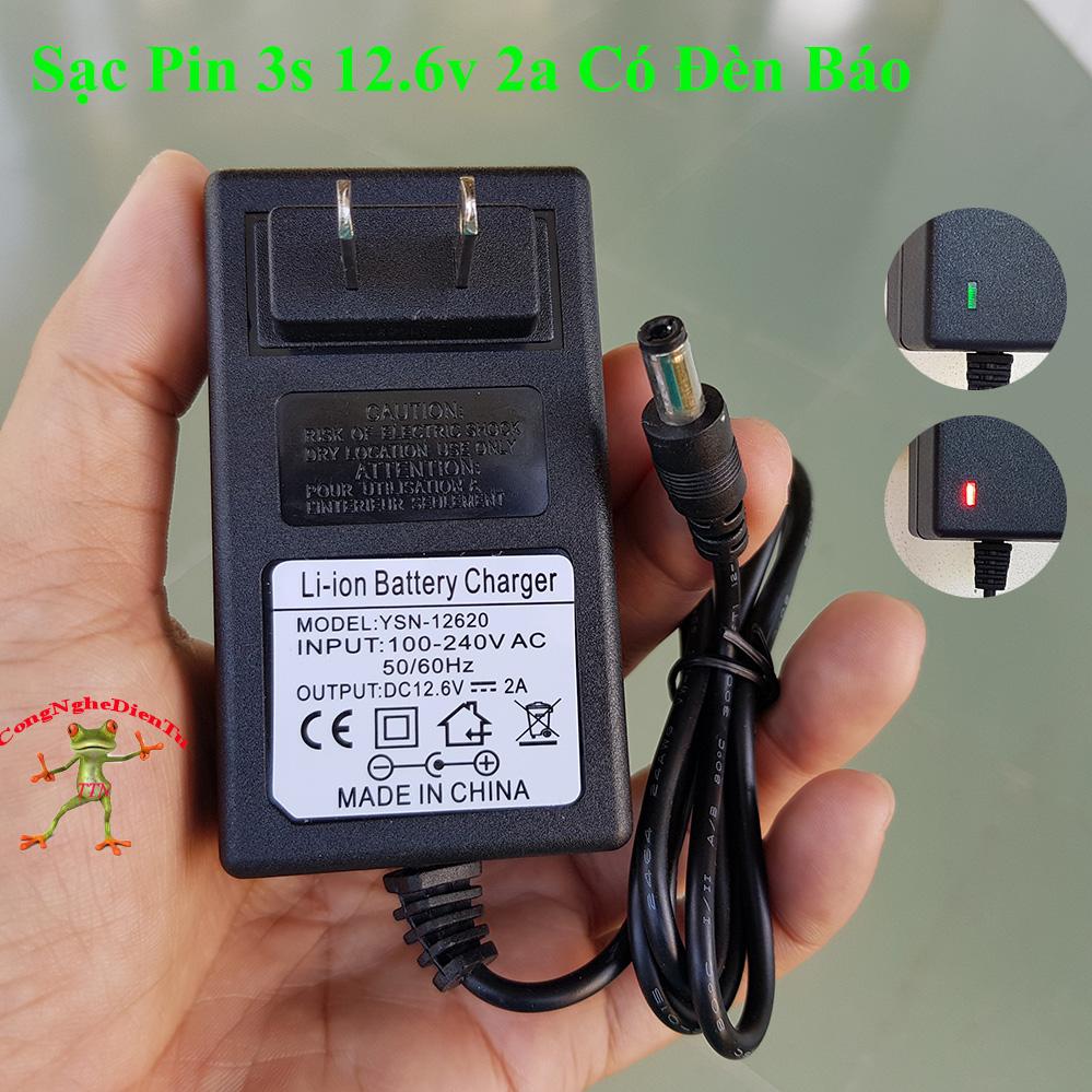Sạc pin máy khoan 3s 12.6v - 2A Dùng Cho Pin Lion