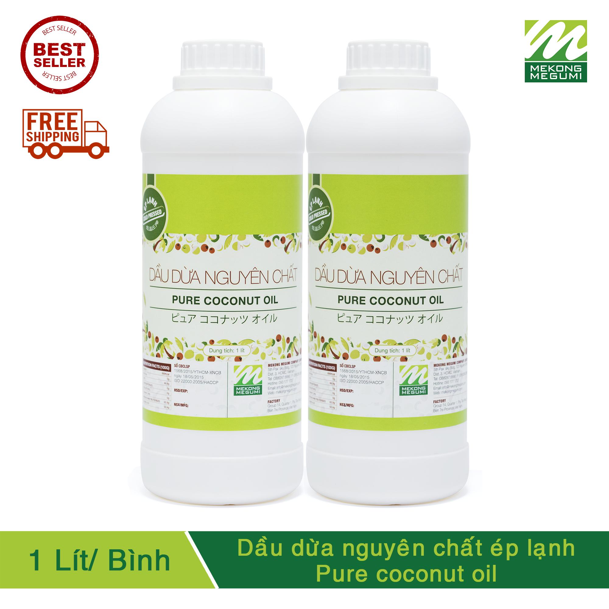 Dầu dừa nguyên chất MEKÔNG MEGUMI 1L - Thực phẩm tự nhiên cho ăn chay, ăn kiêng
