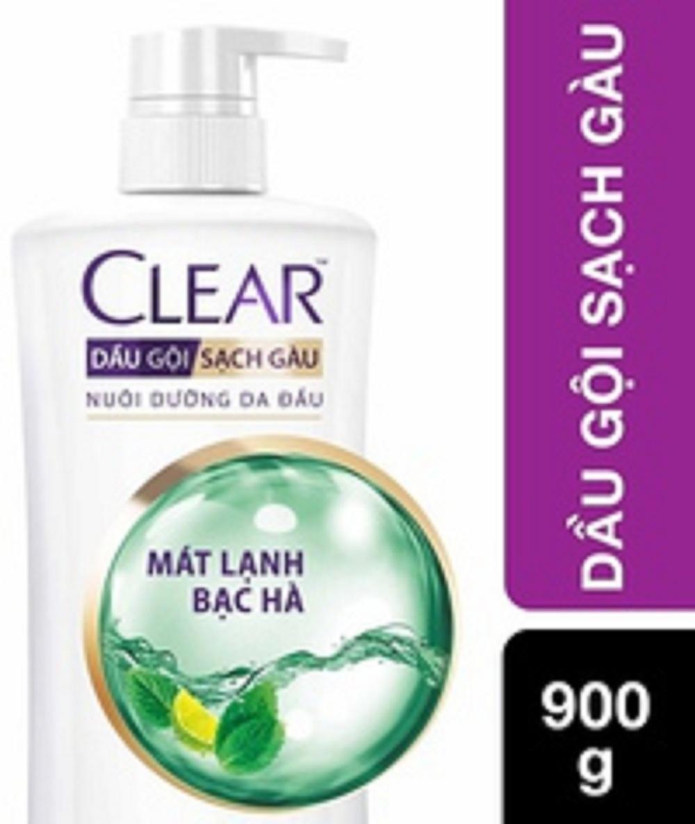 Dầu gội Clear Sạch gàu Mát lạnh bạc hà chai 900g