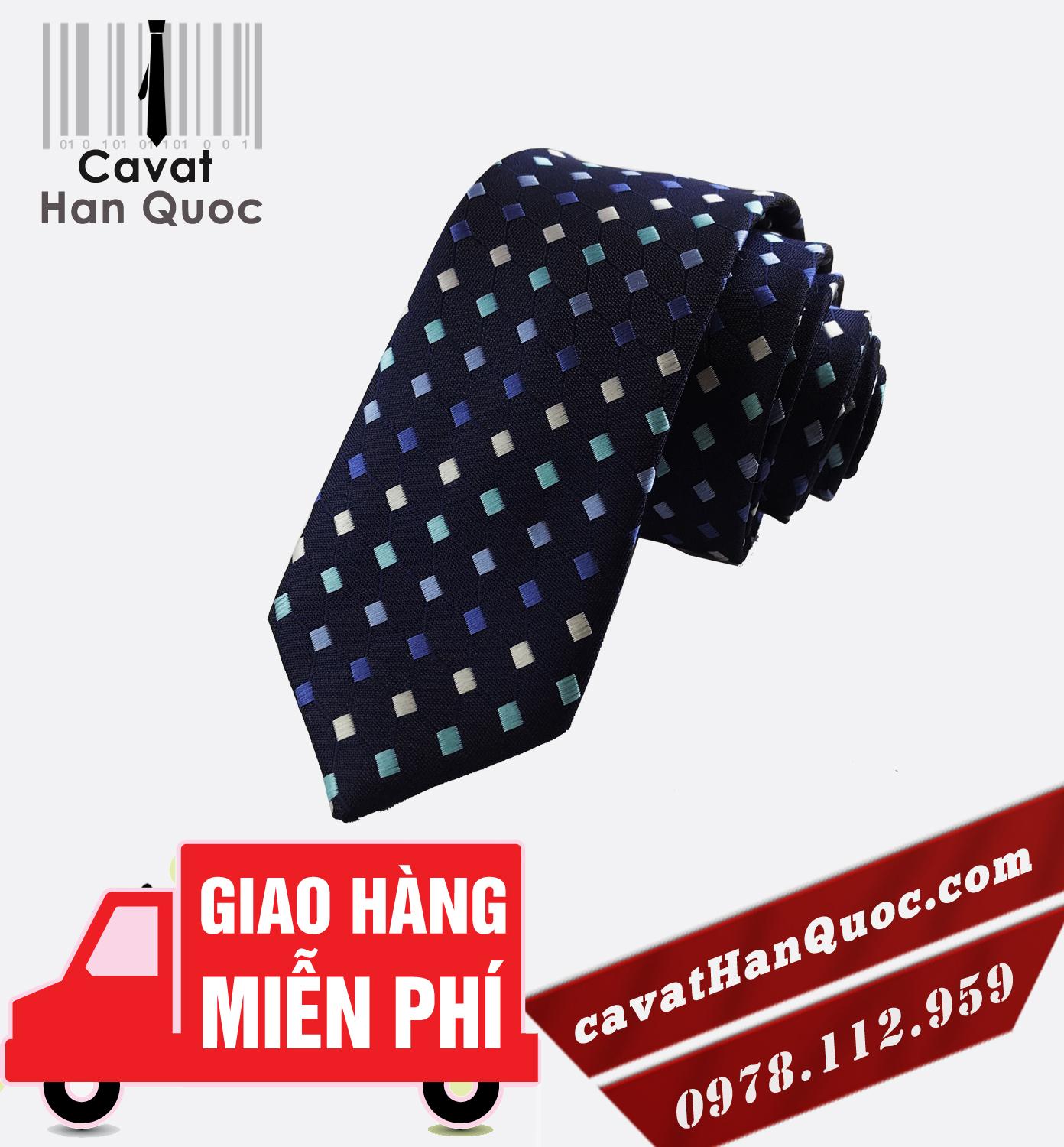 Cà vạt nam - caravat nam chấm bi vuông
