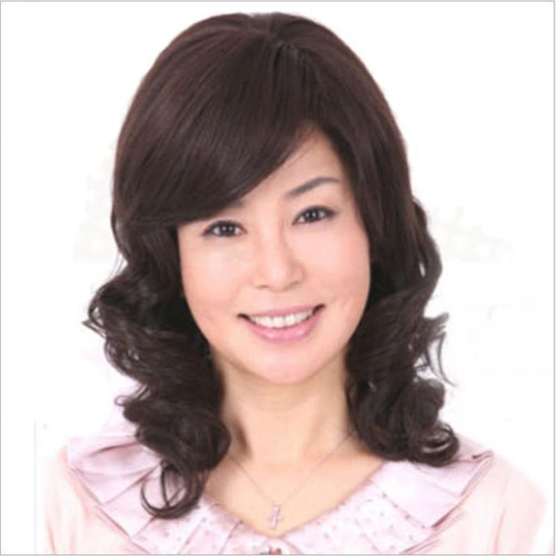 [TẶNG LƯỚI] Tóc giả nữ trung niên xoăn Hàn Quốc cao cấp -TG50 ( MÀU NÂU TỐI ) nhập khẩu