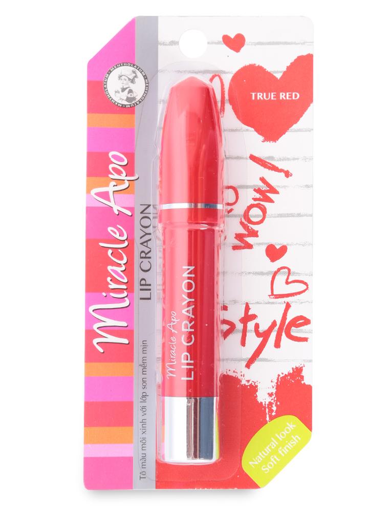 Son sáp bút chì miracle apo lip crayon true red 3g - đỏ sành điệu
