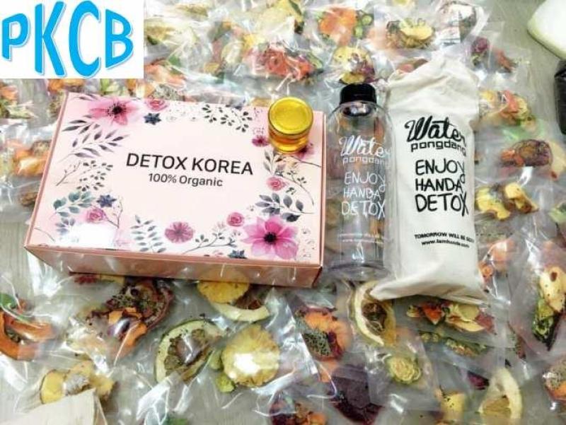 Hộp 30 Set Gói Trà Detox hoa quả sấy khô giảm cân, có mật ongDETOX KOREA Tặng bình Pongdang 600ml (ảnh thật) - PKCB nhập khẩu