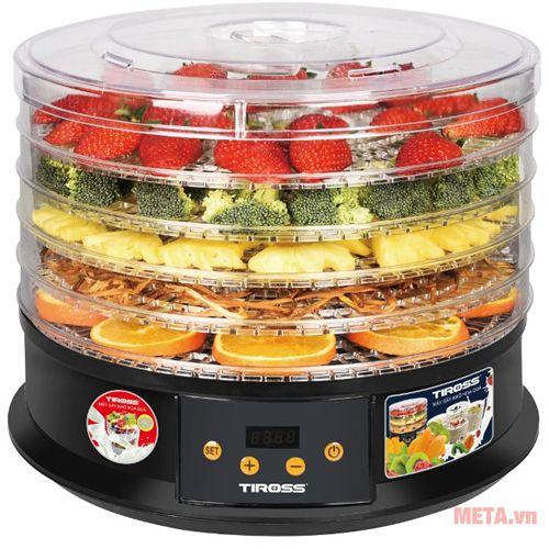 Máy sấy hoa quả,làm sữa chua tiross ts9682- hàng nhập khẩu
