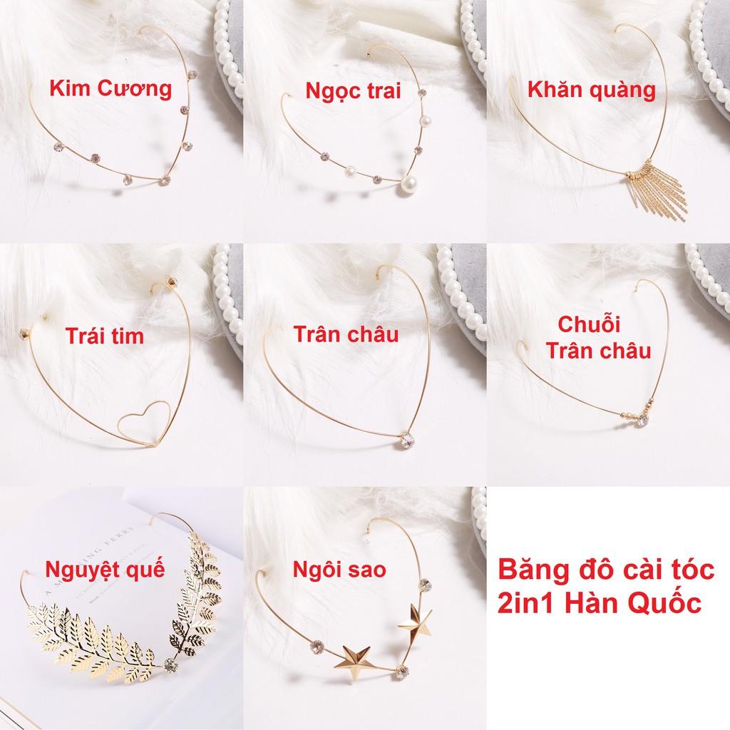 [HCM]Băng đô cài tóc 2in1 Hàn Quốc
