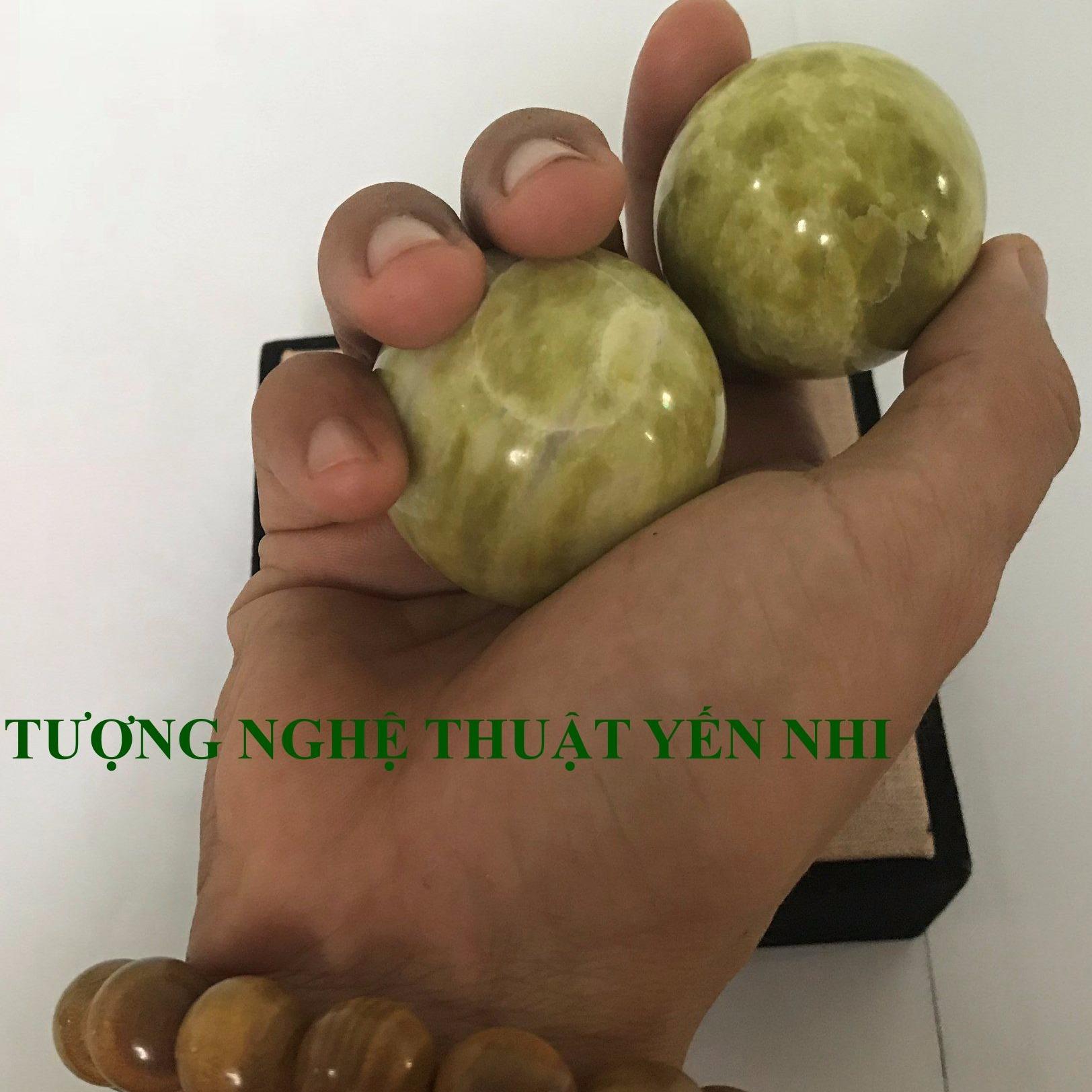 Bi lăn tay dưỡng sinh Ngọc thiên nhiên Hàn Quốc-size 4.2cm (2 bi )