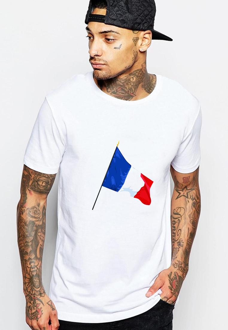 [HCM]Áo thun nam cổ tròn in hình World cup 2018 cờ Pháp form rộng vải đẹp dày mịn AokNam633