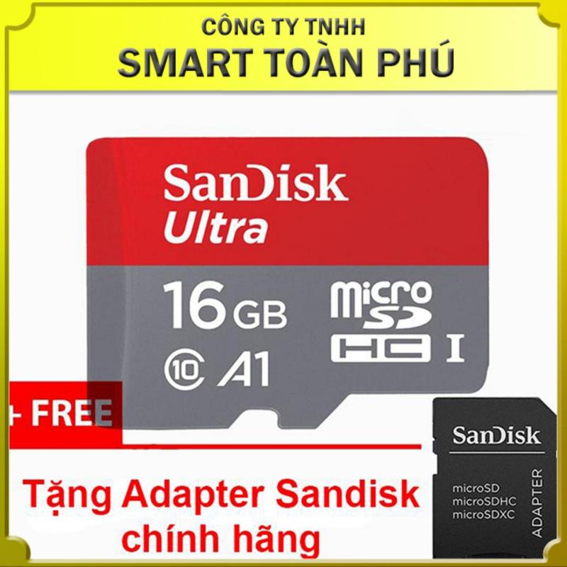 Thẻ nhớ MicroSDH SanDisk Ultra Class10 A1 16GB 98Mb/s tặng Adapter