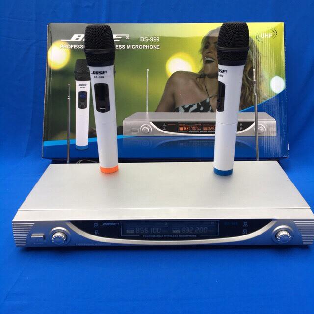 Micro karaoke không dây BS-999 kèm 2 mic cầm tay bossee