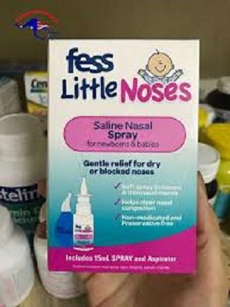 Xịt Fess Little Noses Spray Úc trị sổ mũi nghẹt mũi kèm bóng hút