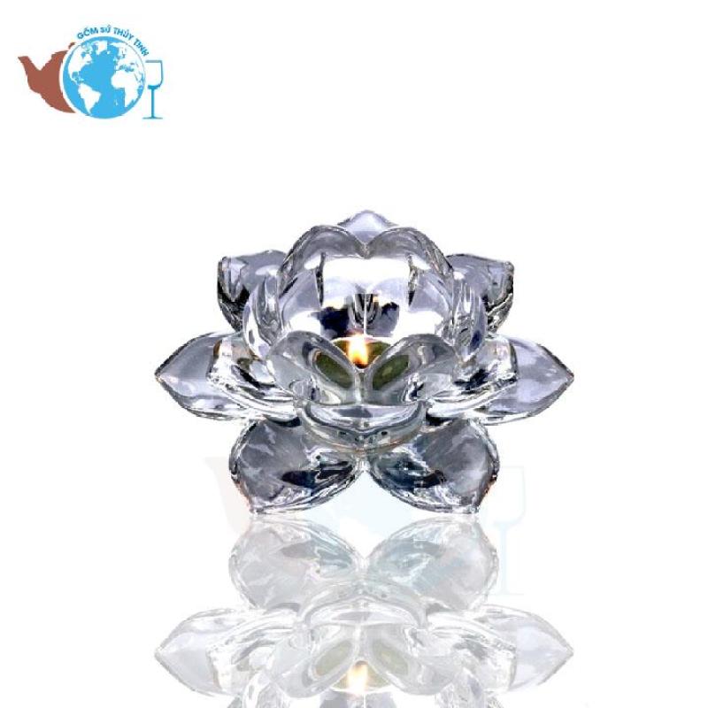 Bảng giá Đế nến - chân nến thủy tinh hoa sen nhí - DNHS03