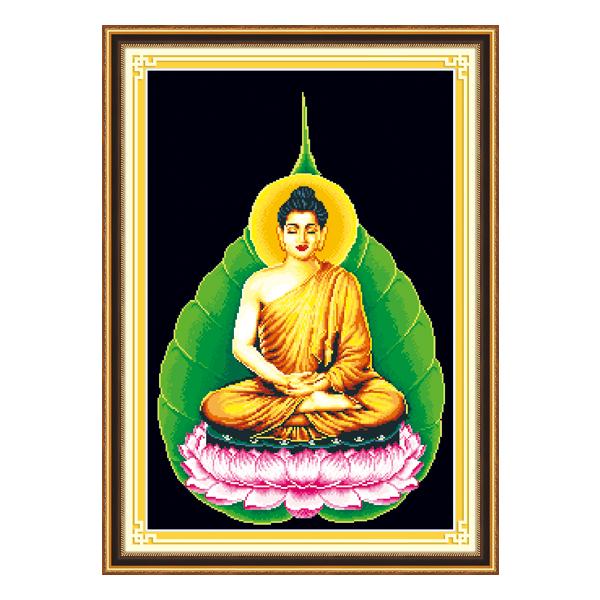 Tranh thêu chữ thập 3d Phật tổ tọa sen <53385 >> chưa thêu