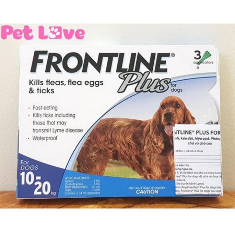 1 hộp Frontline Plus (3 tuýp) nhỏ gáy trị ve rận, bọ chét (chó từ 10- 20kg)