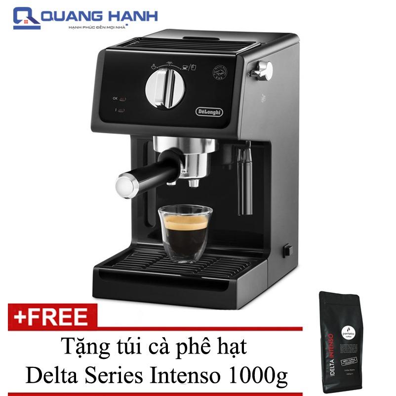 Máy pha cà phê espresso delonghi ecp31.21 1100w + tặng túi cà phê hạt delta series intenso 1000g - hãng phân phối