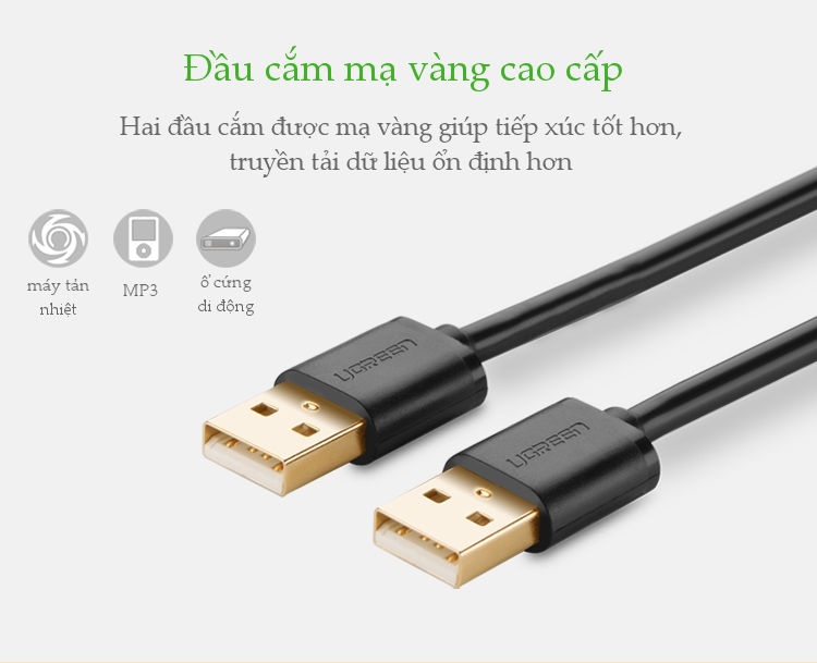 Dây cáp truyền dữ liệu 2 cổng USB 2.0 dài 0.25-3M UGREEN US102 - Hãng phân phối chính thức Dây cáp truyền dữ liệu 2 cổng USB 2.0 dài 0.25-3M UGREEN US102 - Hãng phân phối chính thức
