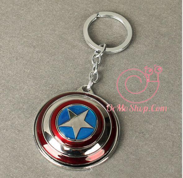 [HCM]Móc khoá kim loại Marvel Khiên Captain America - xoay tròn được