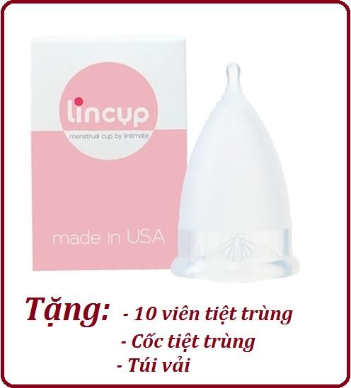 Cốc Nguyệt San Lincup - Nhập khẩu từ Mỹ - Tặng 10 viên tiệt trùng Milton + Cốc tiệt trùng + Túi Vải
