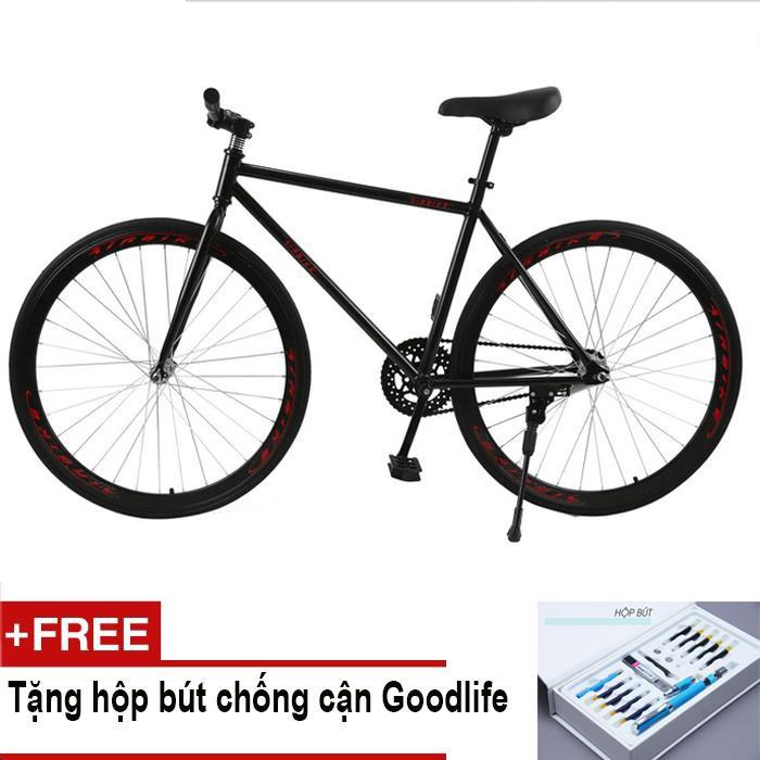 Mua Mishio - Xe đạp Fixed Gear Air Bike MK78 (đen) + Tặng hộp bút chống cận Goodlife