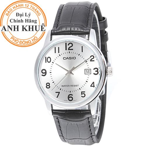 Đồng hồ nam dây da casio anh khuê mtp-v002l-7budf