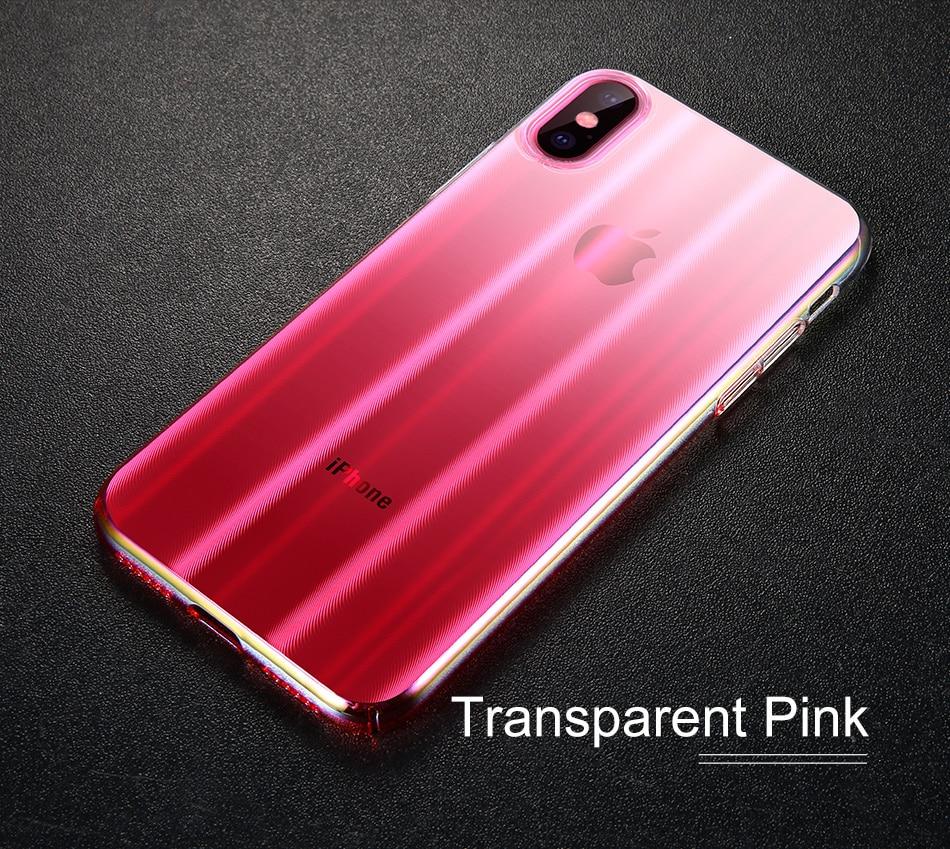 Ốp lưng siêu đẹp nhựa cứng siêu mỏng hiệu ứng đổi mầu Aurora Coque Baseus cho iPhone X - Phân phối bởi Vietstore