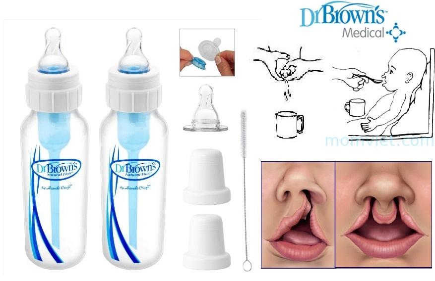 Bình sữa Dr Brown dành cho trẻ bú yếu, hở hàm ếch