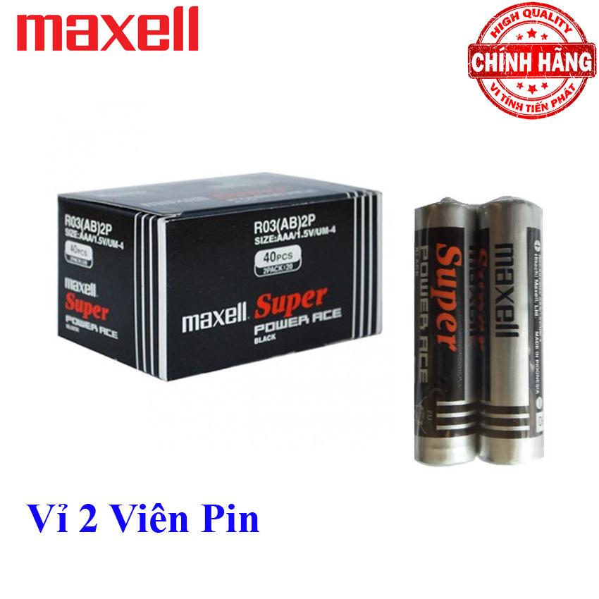 Bộ vỉ 2 viên Pin Tiểu AAA (3A) Maxell Super power Ace 1.5V mã pin R03 2P