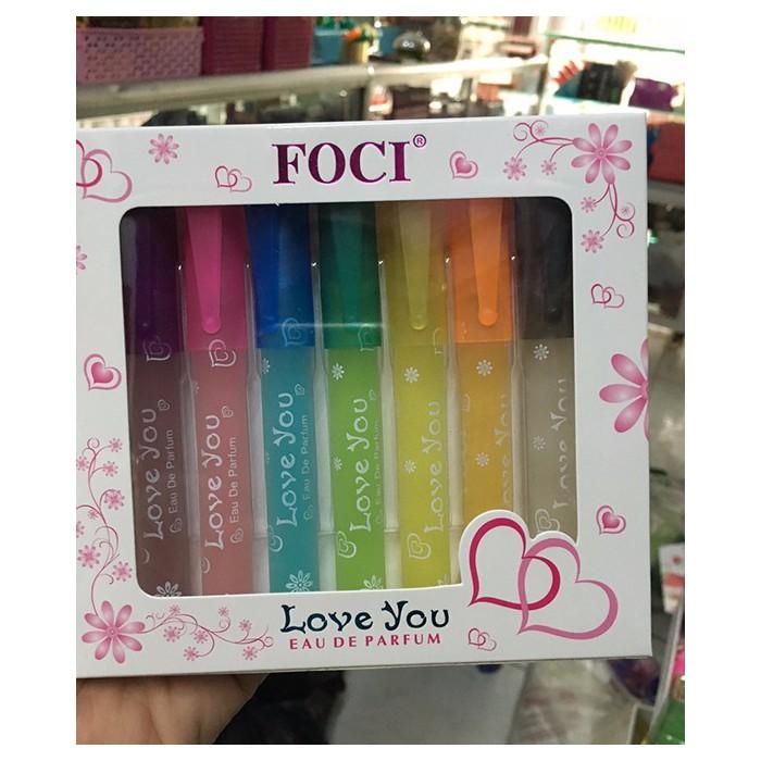 Nước Hoa Cây Viết Foci Love You Hộp 7 cây 10ml