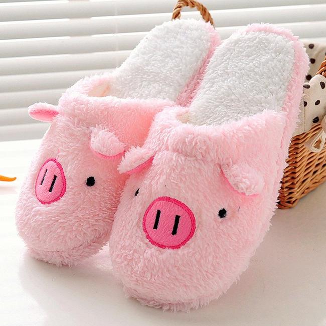 [HCM]Dép lông mang trong nhà họa tiết hình heo siêu đáng yêu