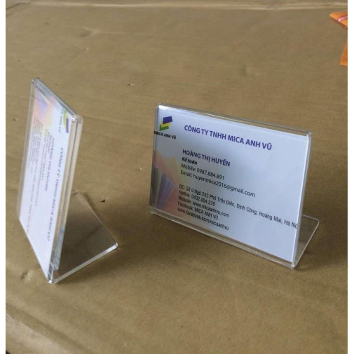 Bộ 10 Kệ mica chữ L cỡ danh thiếp 9X6cm
