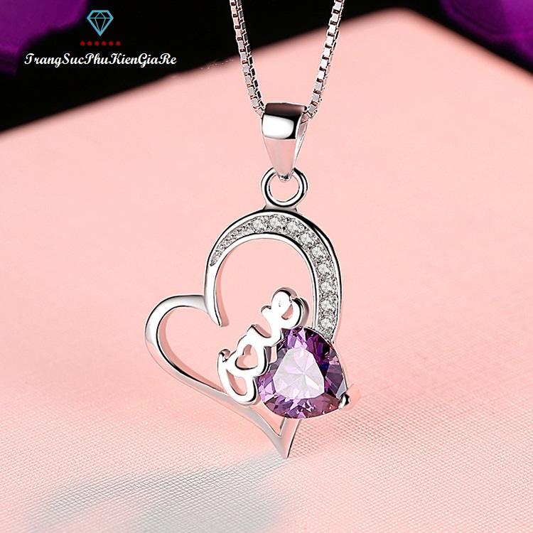 [HCM]Dây chuyền nữ hình trái tim chữ Love cực xinh xi bạc S925