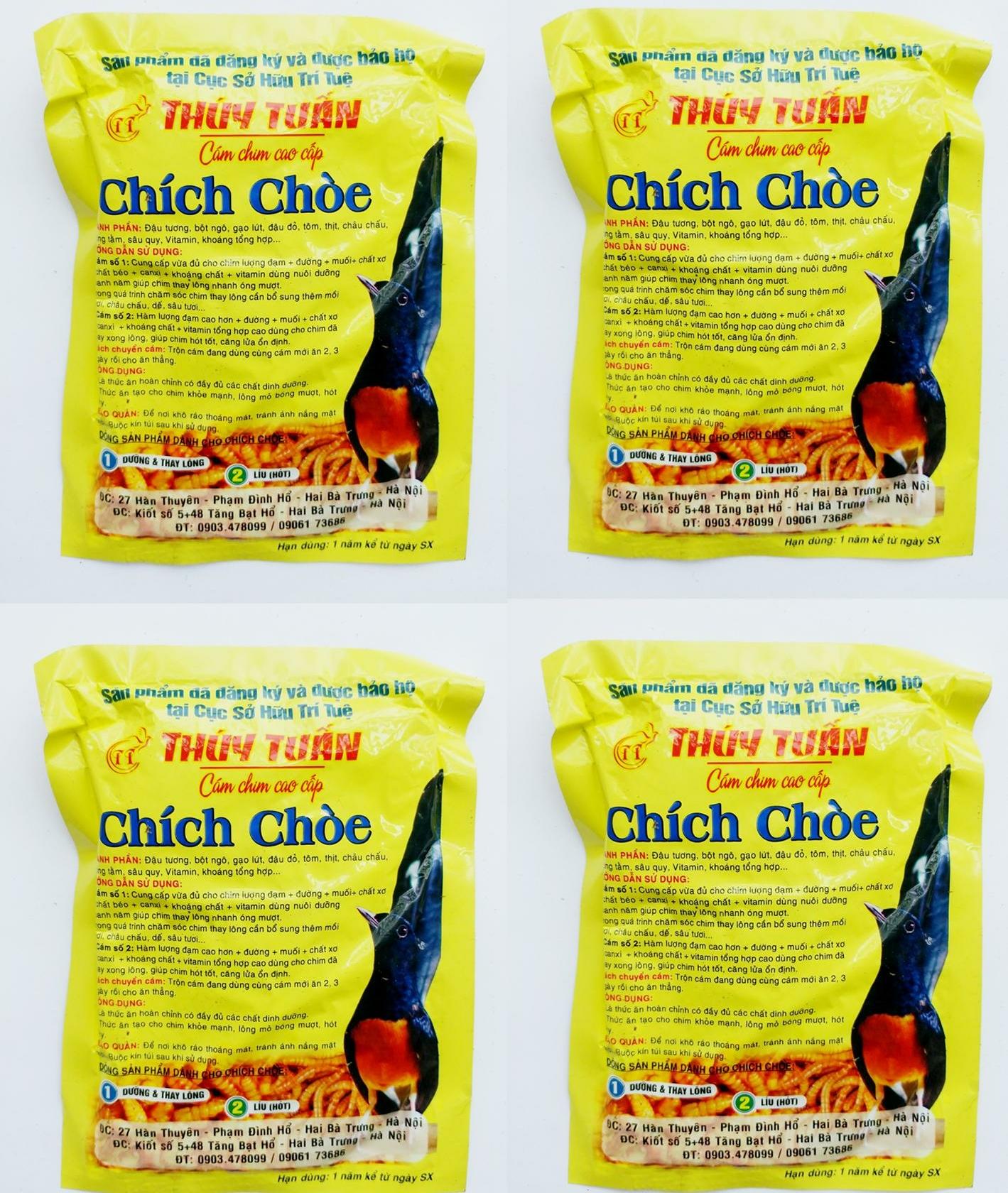 Combo 4 túi cám chim chích chòe, túi 100g