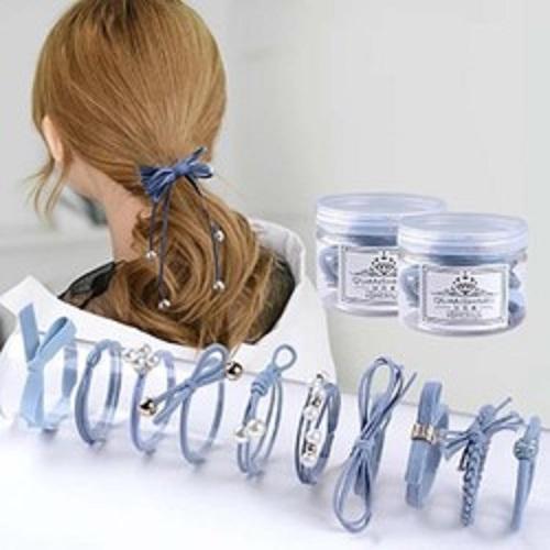 Combo 2 Hộp dây buộc tóc,cột tóc kiểu hàn cao cấp có đính hạt