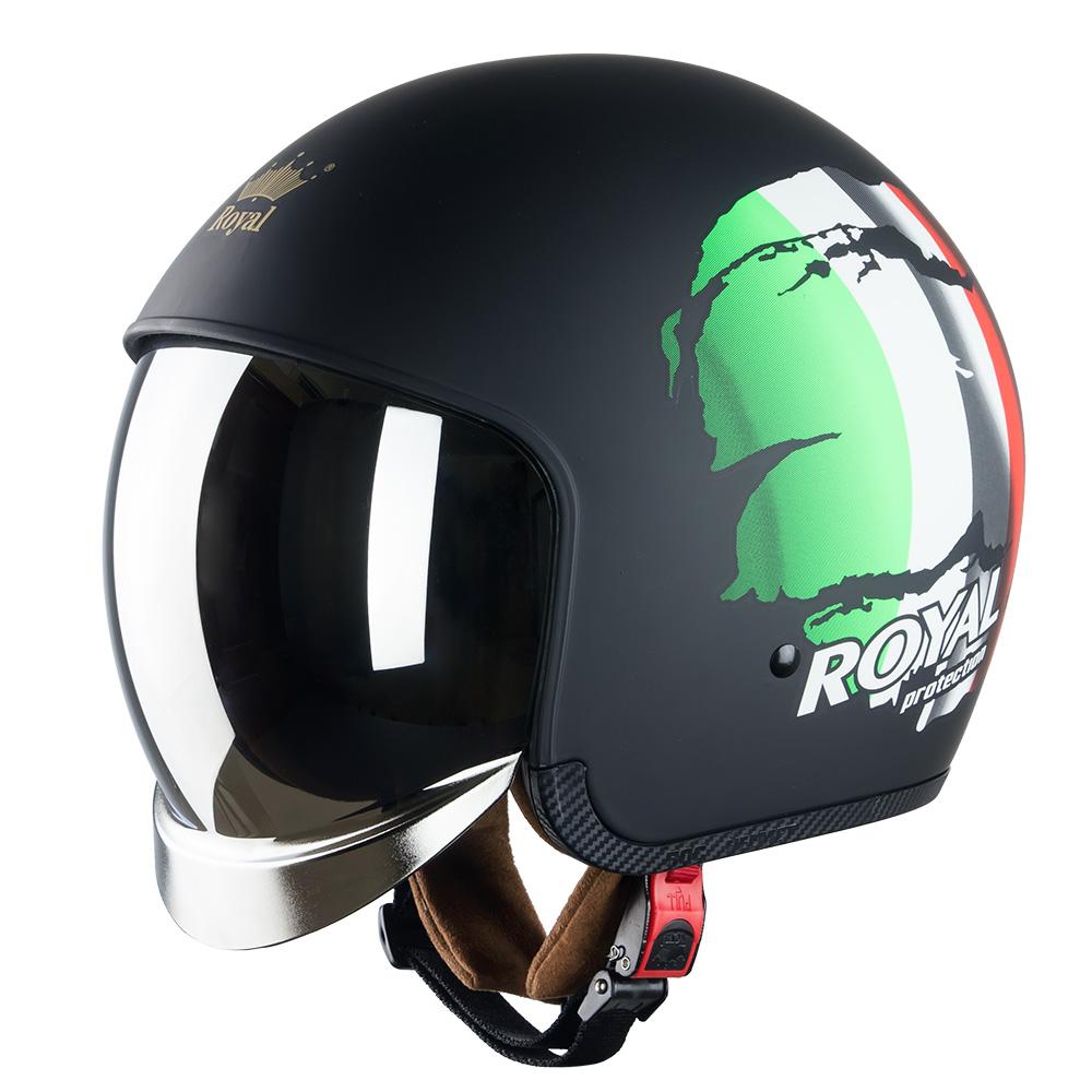 Nón bảo hiểm đi phượt có kính royal