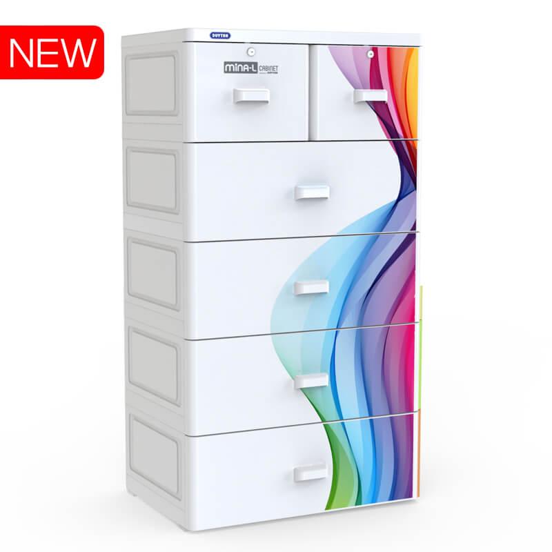 [HCM]Tủ nhựa Duy Tân MINA L Trắng Cầu Vồng-GIAO NHANH 2H LIÊN HỆ SHOP