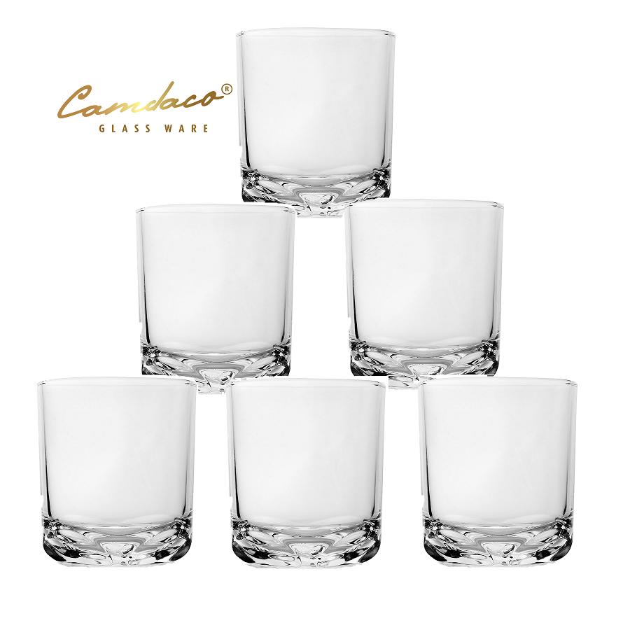 HCMBộ 6 Ly Thủy Tinh Bầu Lùn Góc Uống Trà Đá 225ML CẨM ĐẠT