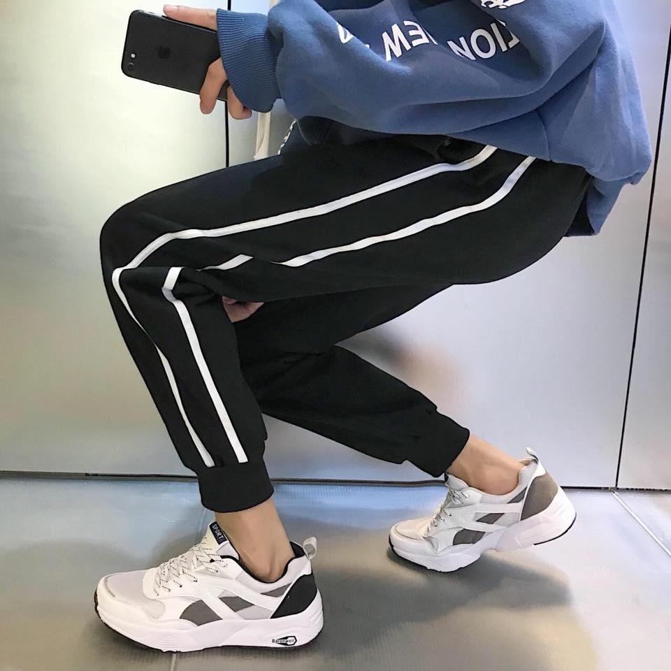 Quần Jogger 2 sọc bo ống - Quần 2 sọc bo nỉ thun - Quần bo Jogger 2 line Unisex