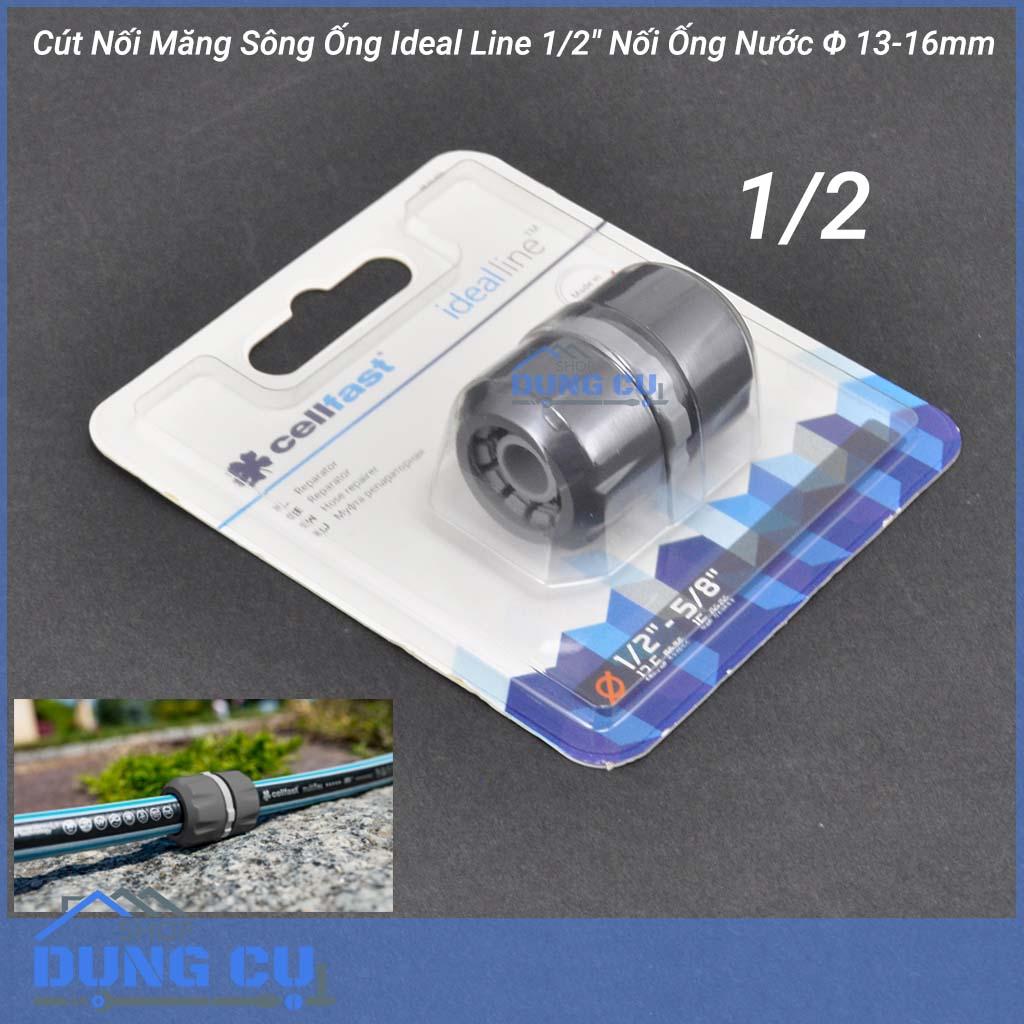 Cút nối măng sông ống cellfast ideal line 1/2″ nối 2 đầu ống nước φ 13-16mm